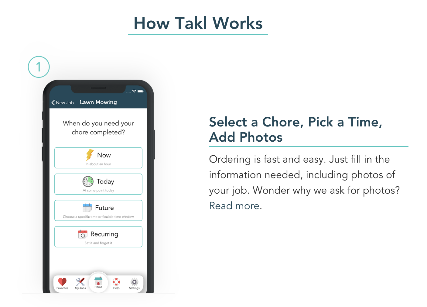 Step 1: Select a Chore, Pick a Time, Add Photos